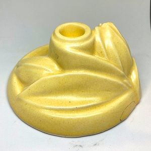 vintage McCoy pottery Yellow tulip / lilly flower Candle holder / center piece
